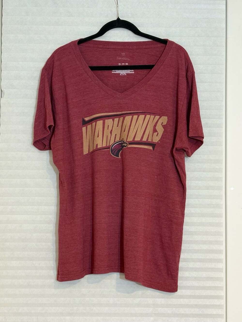 Fanatics Warhawks V-Neck T-Shirt Size 3XL Burgundy Tri-Blend